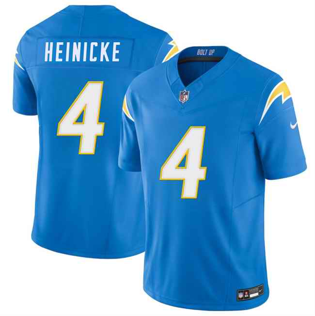 Men's Los Angeles Chargers #4 Taylor Heinicke Blue 2025 F.U.S.E. Vapor Limited Stitched Football Jersey